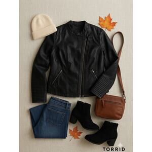 Torrid Black Vegan Leather Jacket - Sz. 5X